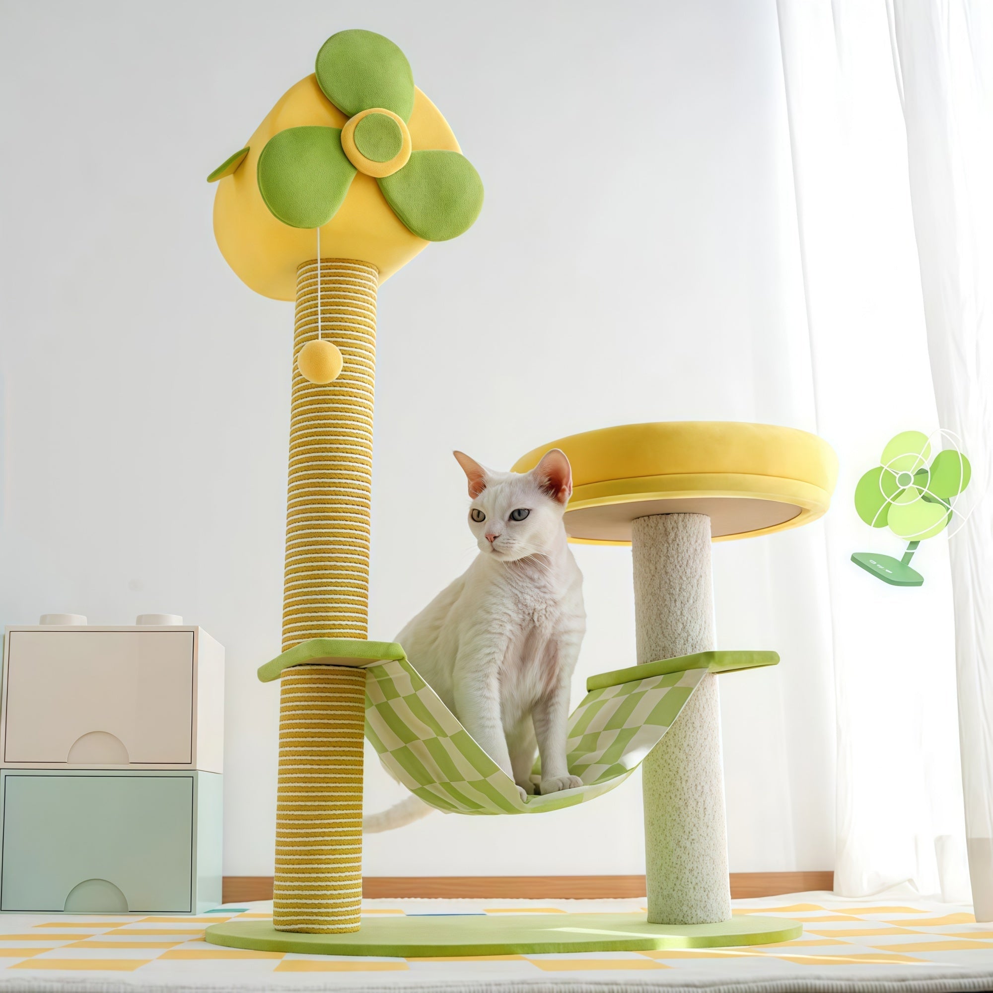 Small Space, Big Zoomies ✨ The Compact Cat Tower with a Hammock + Cooling Gel Chill Spot