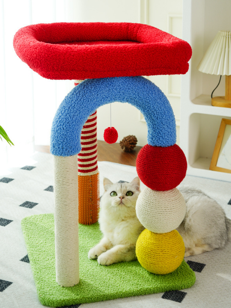Dopamine Tower for Tiny Tigers: The Colorful U-Tube Cat Tree Everyone Fights Over