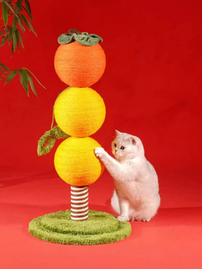 Good Luck, Good Claws 🍊✨ The “Good Persimmon” Double-Post Scratcher That Looks Like Décor