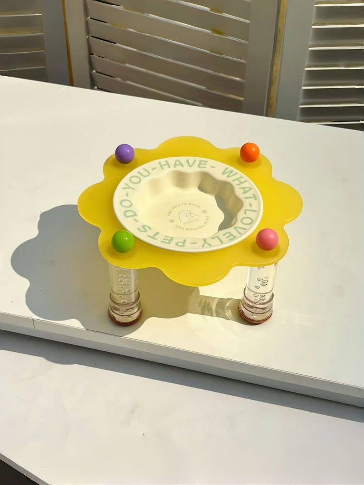 Dopamine Petal Pet Bowl with Acrylic Stand
