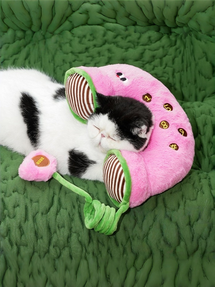 Retro Telephone Pet Pillow Toy