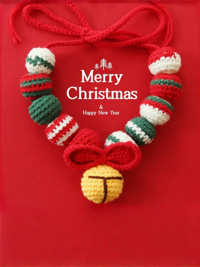 Handwoven Holiday Pet Collar Bib