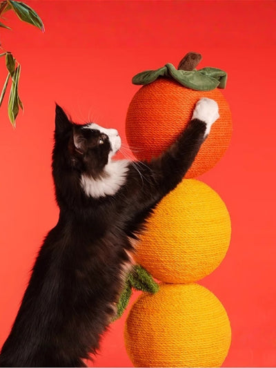 “Good Persimmon” Dual-Post Cat Scratcher Tree