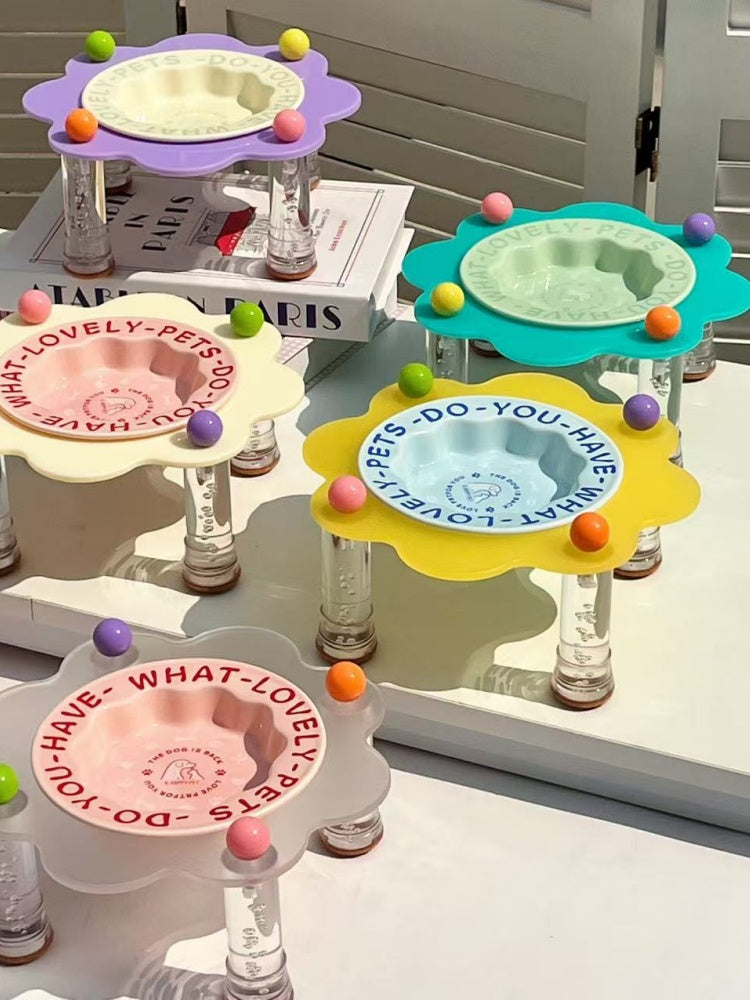 Dopamine Petal Pet Bowl with Acrylic Stand