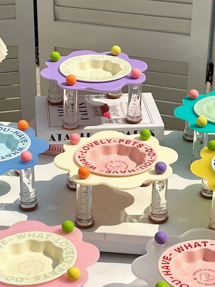 Dopamine Petal Pet Bowl with Acrylic Stand
