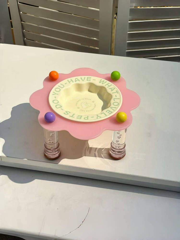 Dopamine Petal Pet Bowl with Acrylic Stand