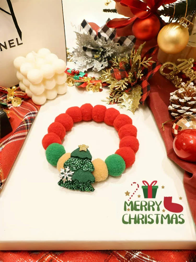 Handwoven Holiday Pet Collar Bib