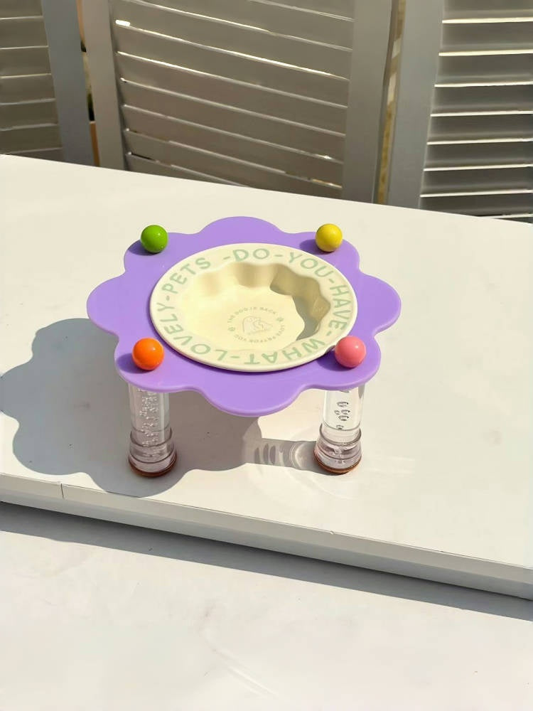 Dopamine Petal Pet Bowl with Acrylic Stand