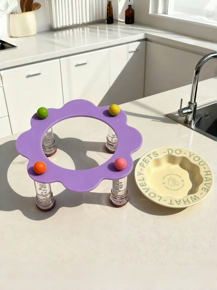 Dopamine Petal Pet Bowl with Acrylic Stand