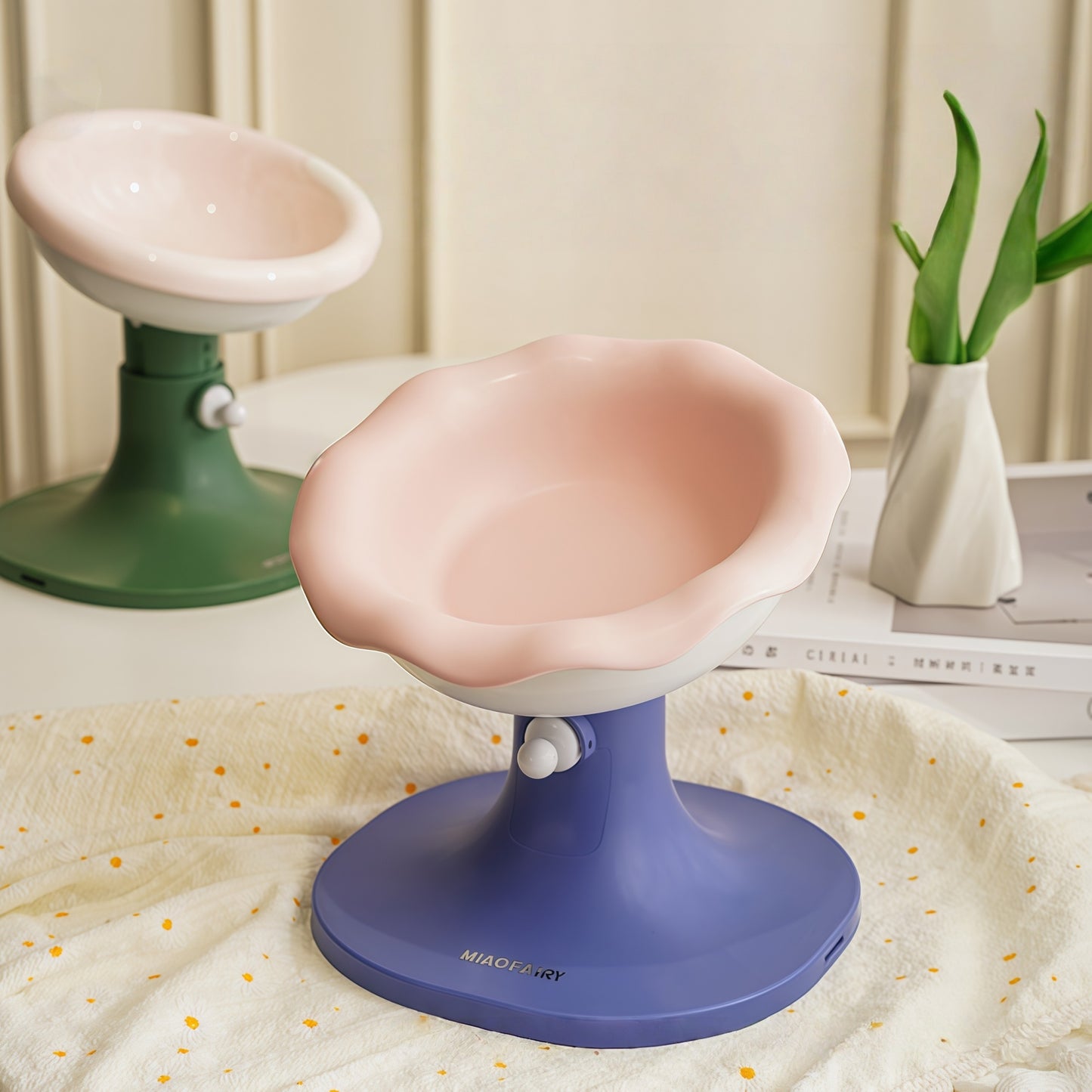 Adjustable Elevated Ceramic Cat Bowl with Stand