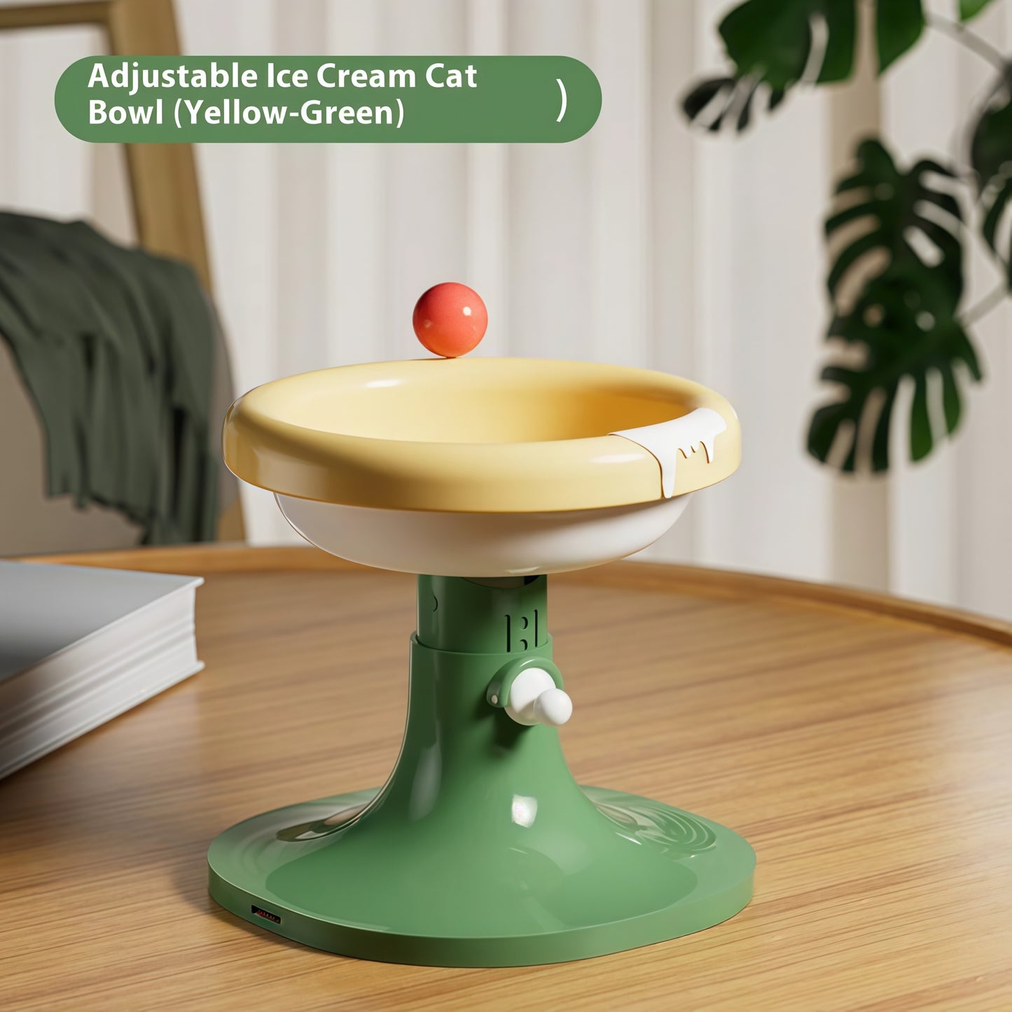 Adjustable Elevated Ceramic Cat Bowl with Stand