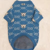 LUUFIFI Blue Bear Letter Knit Pet Sweater