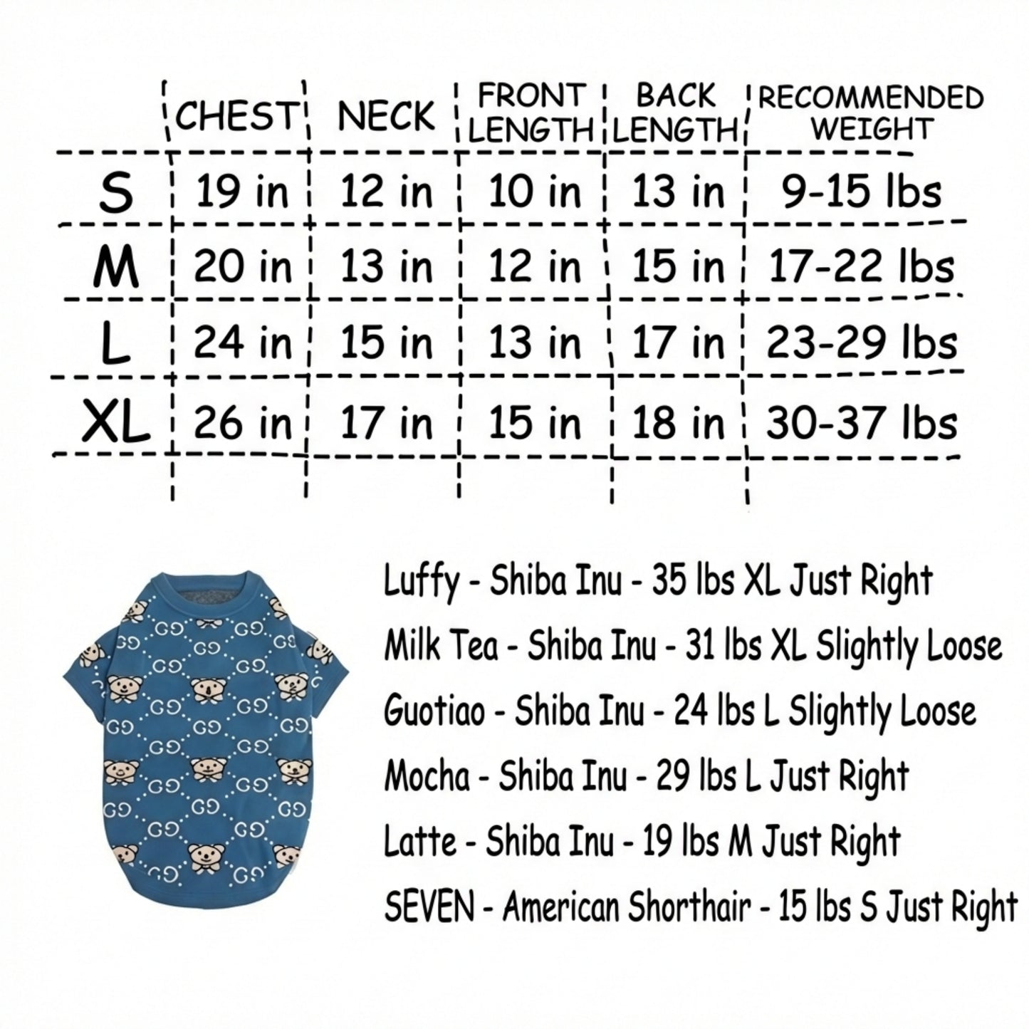 LUUFIFI Blue Bear Letter Knit Pet Sweater