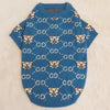 LUUFIFI Blue Bear Letter Knit Pet Sweater