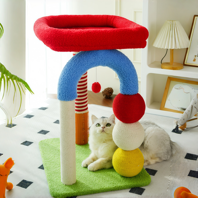 Colorful U-Tube Cat Tree