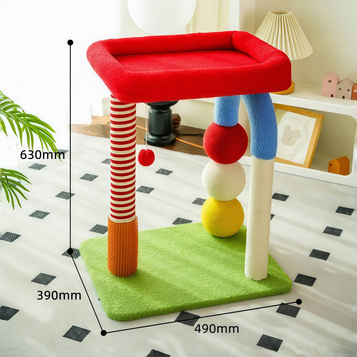 Colorful U-Tube Cat Tree