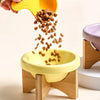 Elevated Porcelain Pet Bowl with Removable Wooden Stand