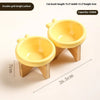 Elevated Porcelain Pet Bowl with Removable Wooden Stand