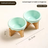 Elevated Porcelain Pet Bowl with Removable Wooden Stand