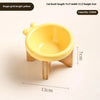 Elevated Porcelain Pet Bowl with Removable Wooden Stand