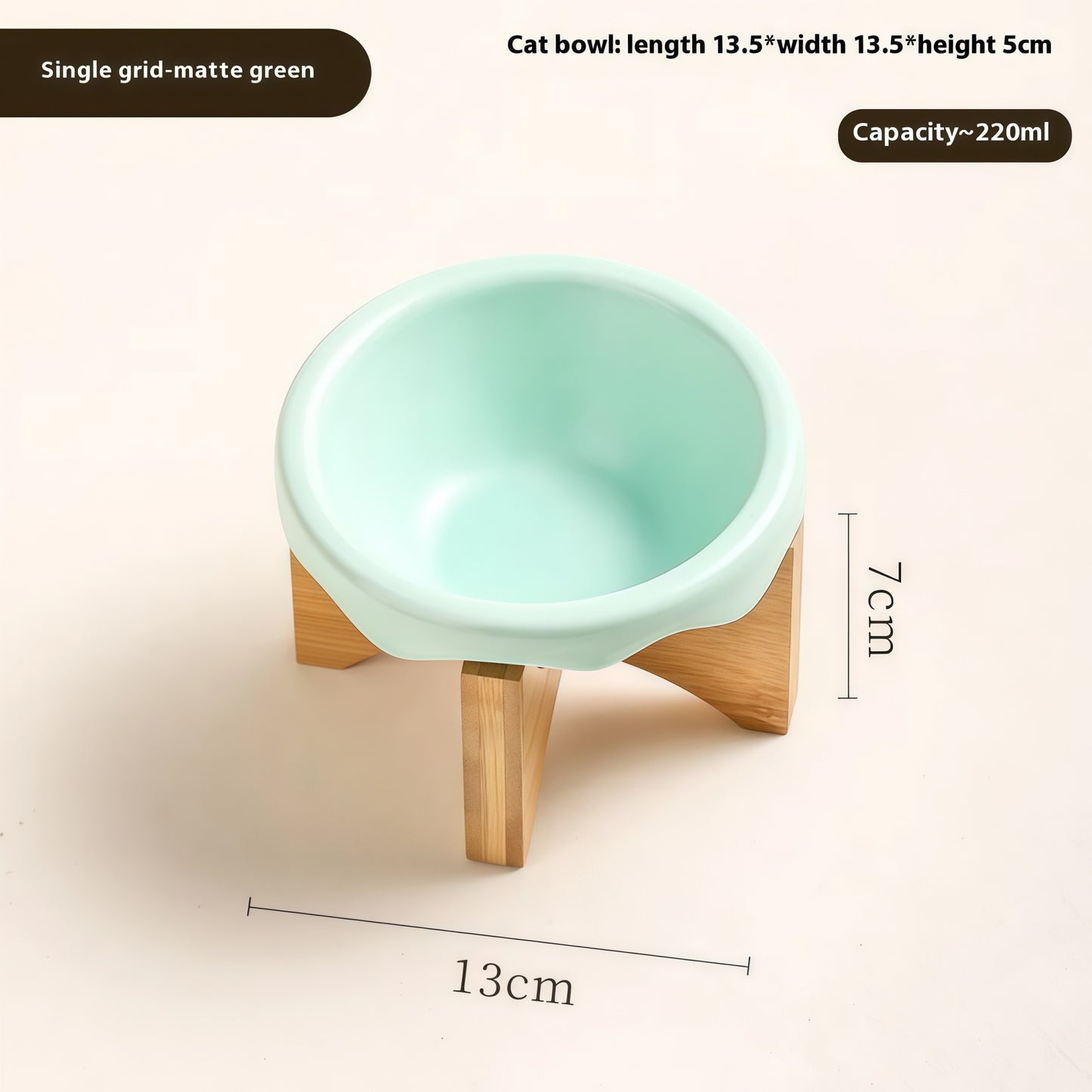 Elevated Porcelain Pet Bowl with Removable Wooden Stand