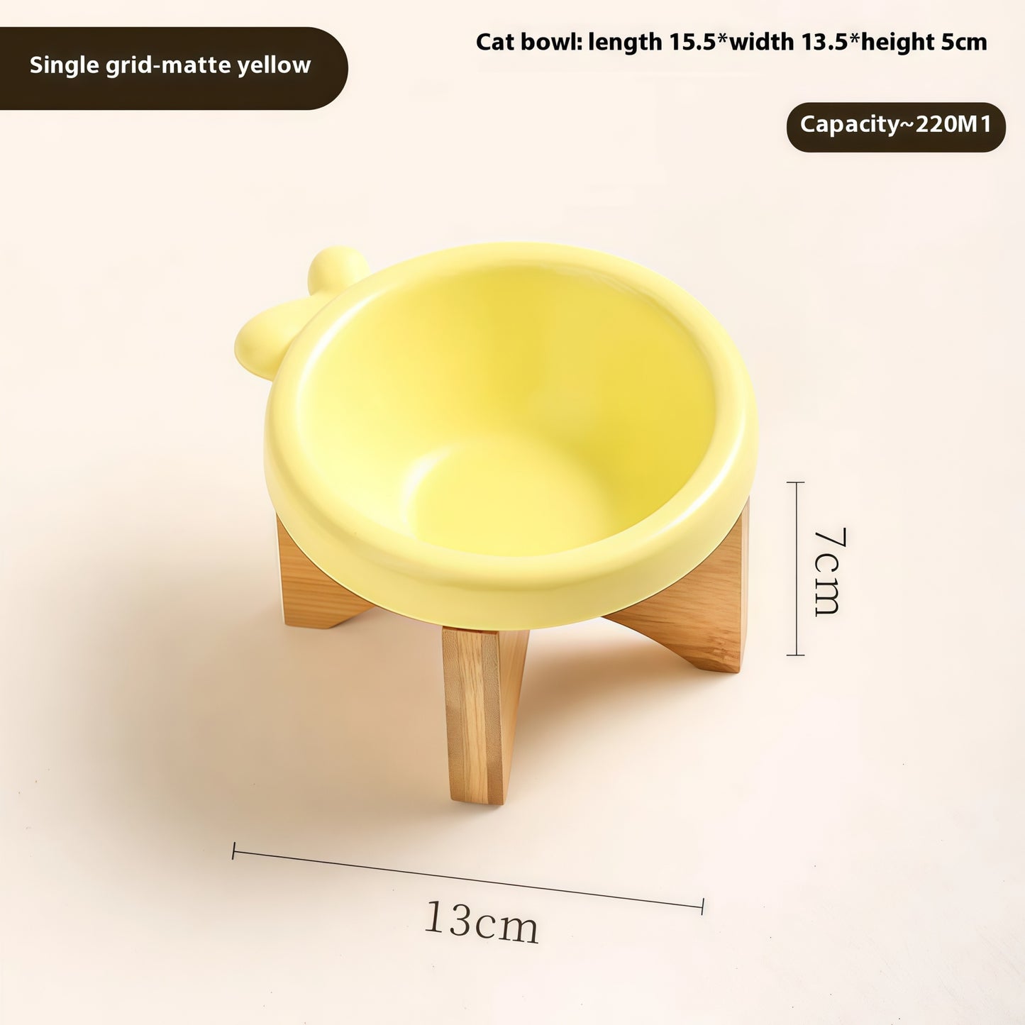 Elevated Porcelain Pet Bowl with Removable Wooden Stand