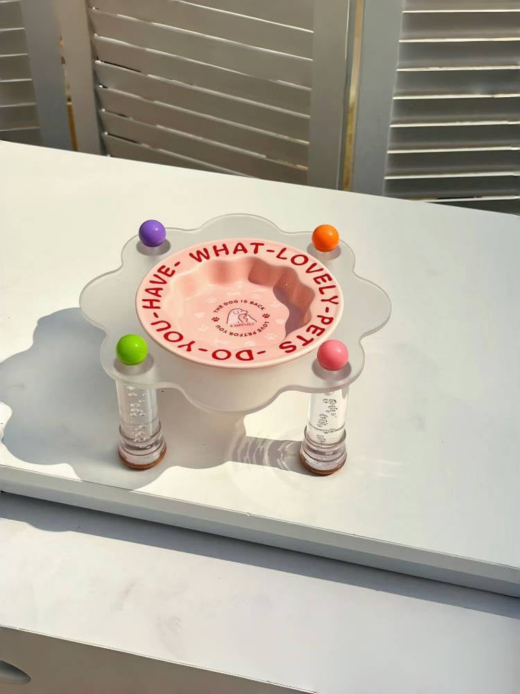 Dopamine Petal Pet Bowl with Acrylic Stand