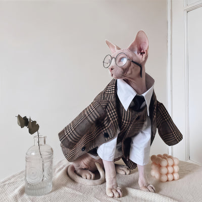 Hairless Cat Clothes Sphynx Cat German Suit Shirt Outfit