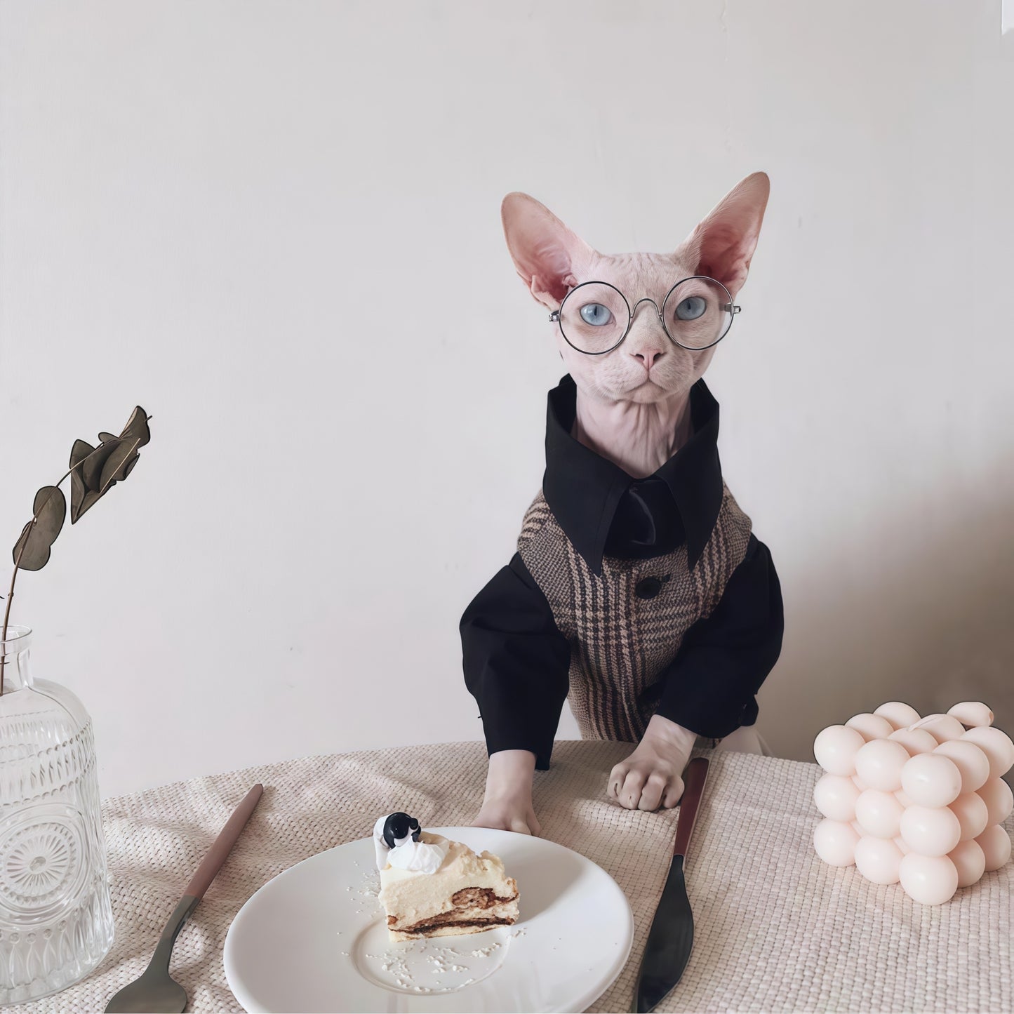 Hairless Cat Clothes Sphynx Cat German Suit Shirt Outfit