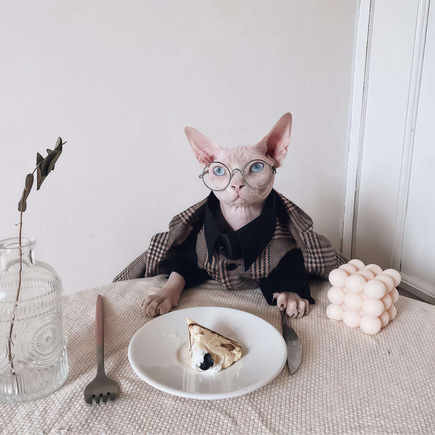 Hairless Cat Clothes Sphynx Cat German Suit Shirt Outfit