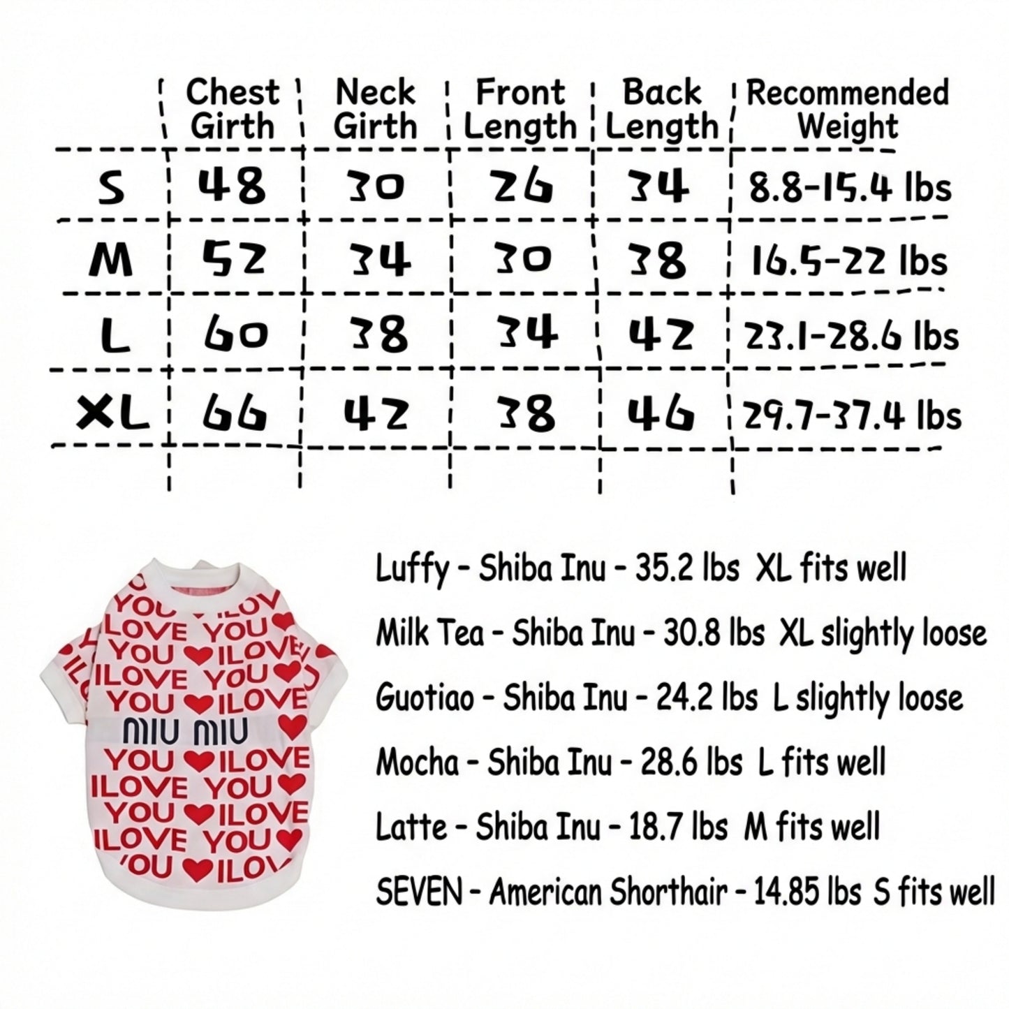 LUUFIFI Heart Letter Knit Pet Sweater