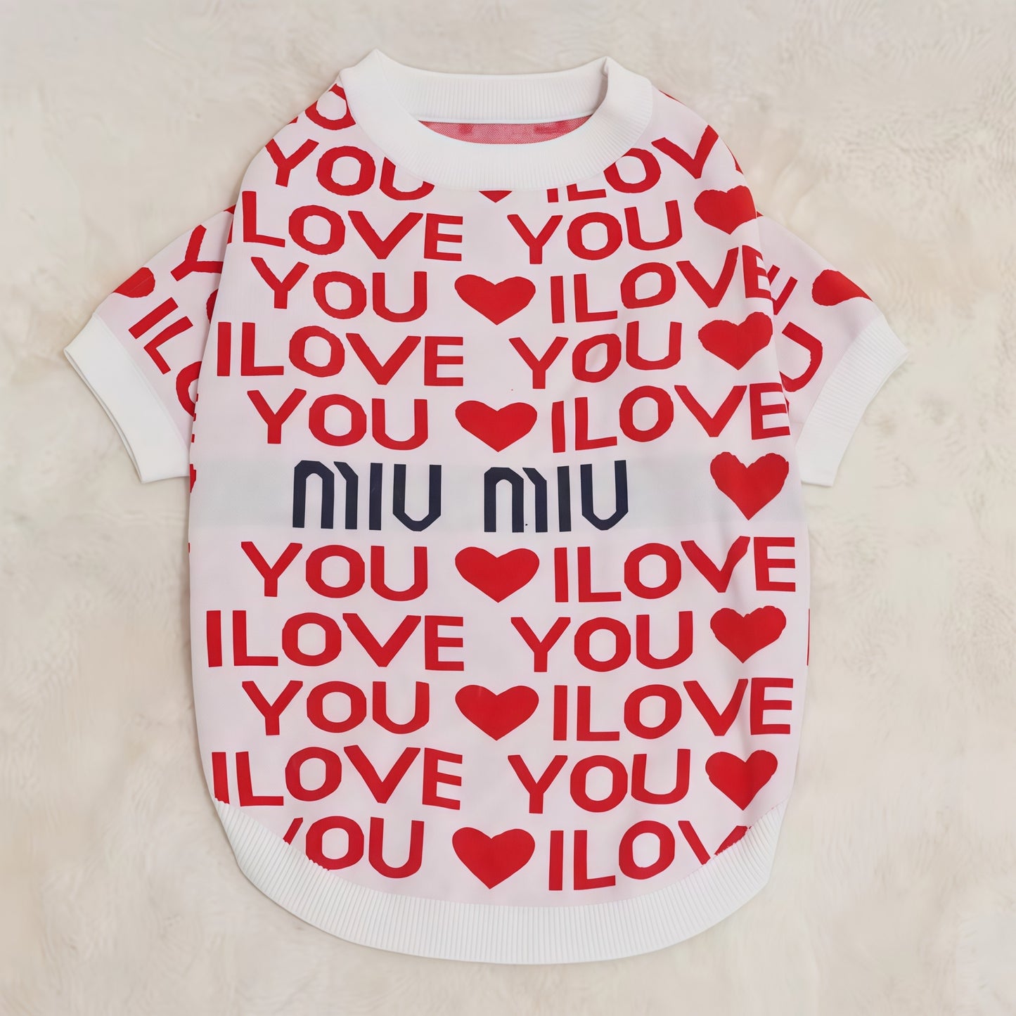 LUUFIFI Heart Letter Knit Pet Sweater