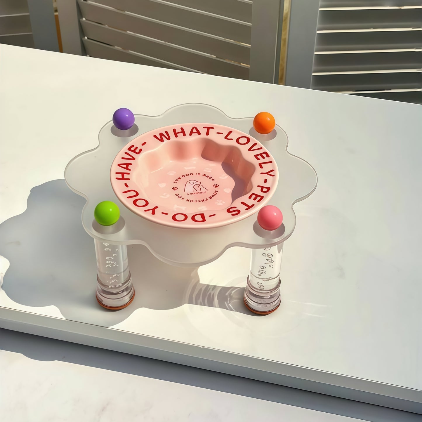 Dopamine Petal Pet Bowl with Acrylic Stand