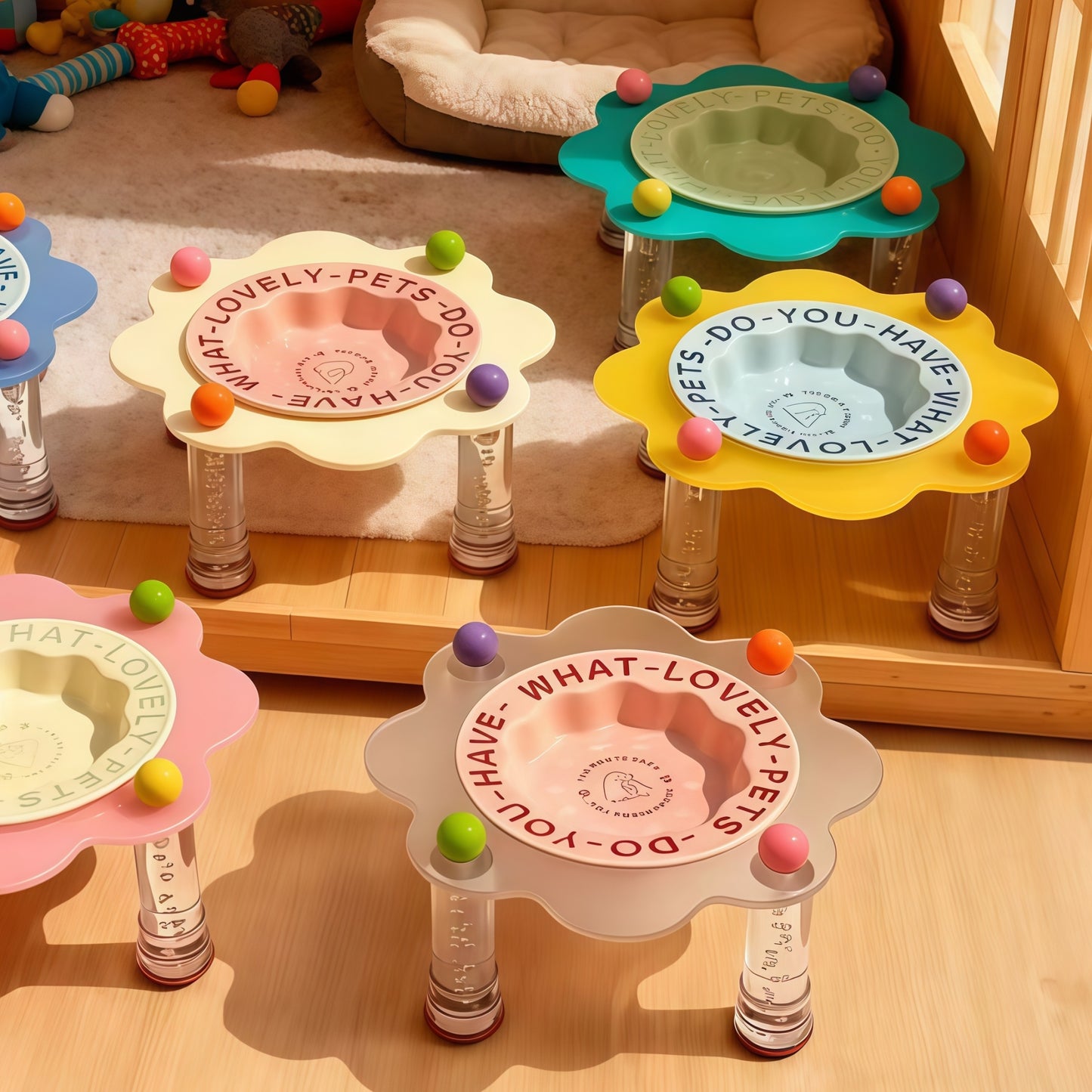 Dopamine Petal Pet Bowl with Acrylic Stand