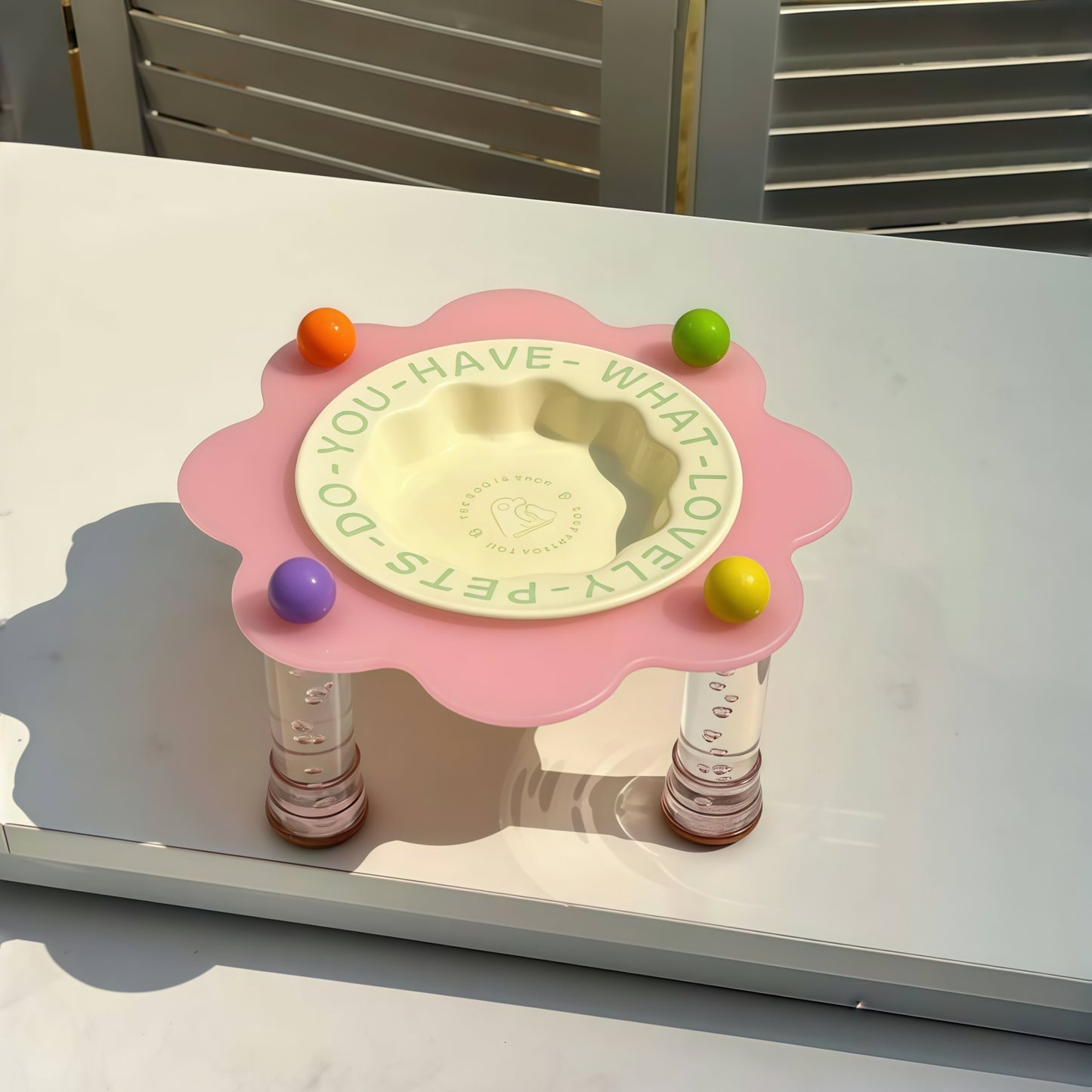 Dopamine Petal Pet Bowl with Acrylic Stand
