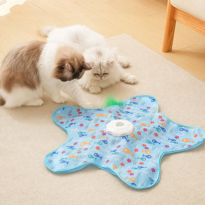 Interactive Hunting Cat Toy – Self-Play Covered Spinner with Wand
