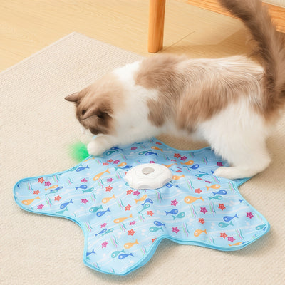 Interactive Hunting Cat Toy – Self-Play Covered Spinner with Wand