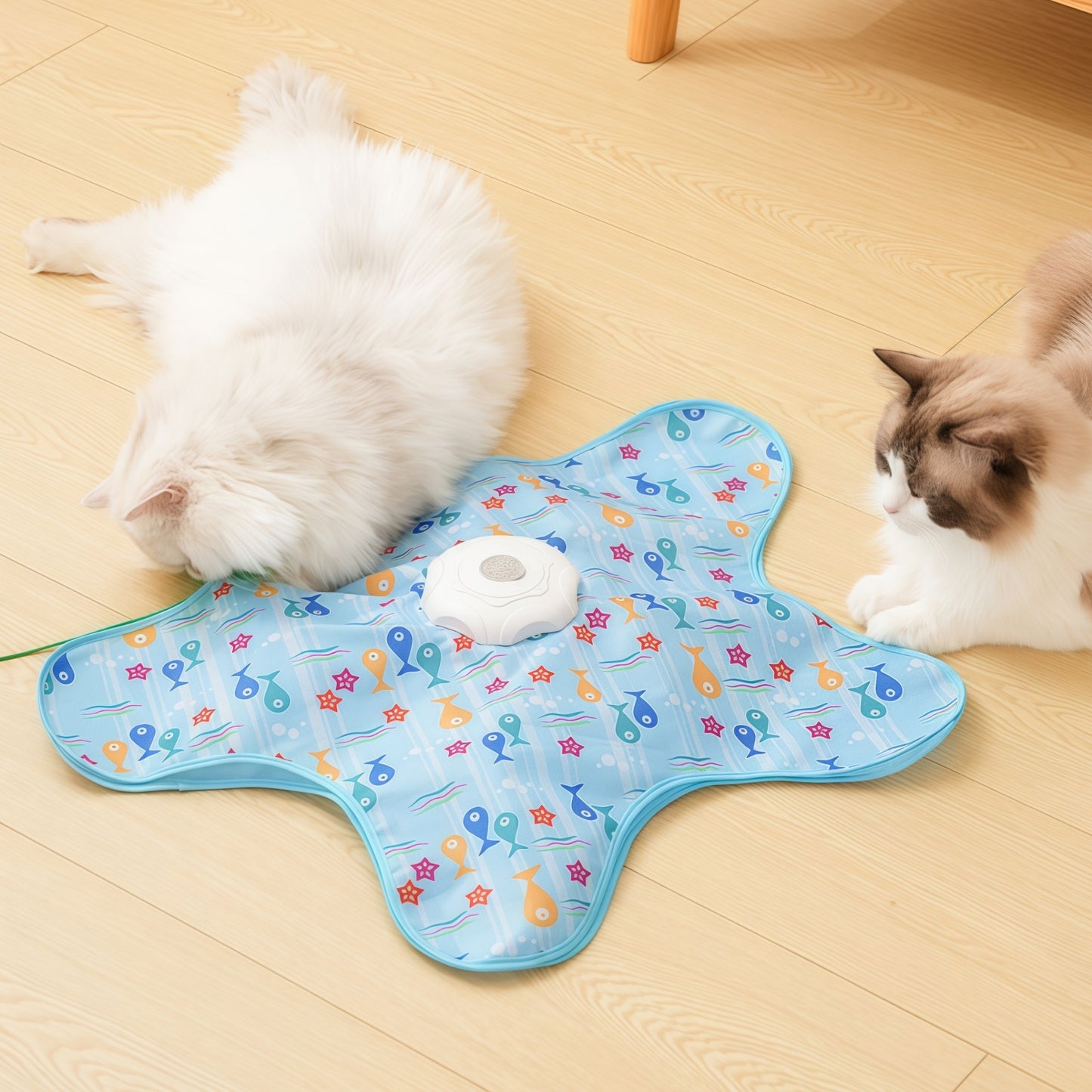 Interactive Hunting Cat Toy – Self-Play Covered Spinner with Wand