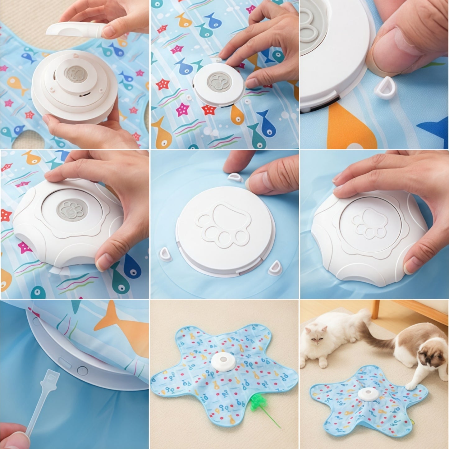 Interactive Hunting Cat Toy – Self-Play Covered Spinner with Wand