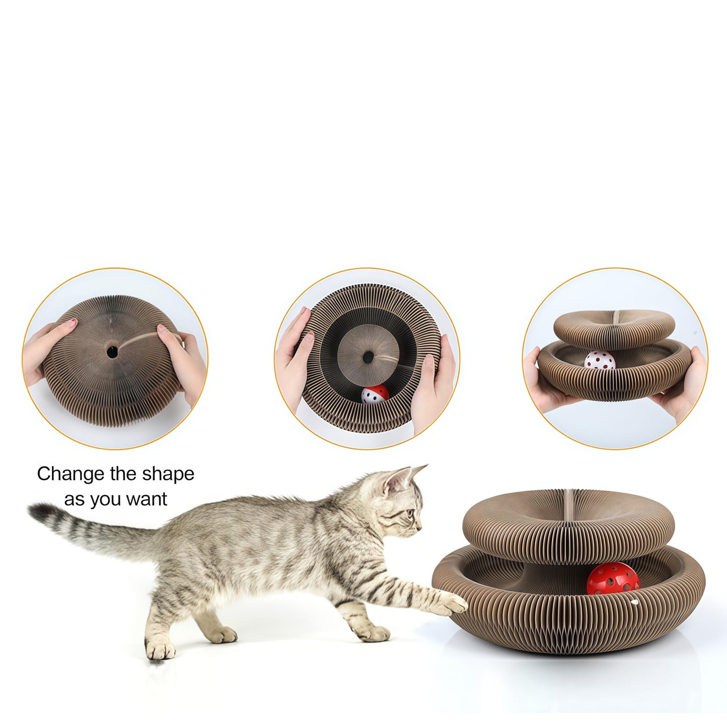 Magnetic Accordion Cat Scratcher Toy