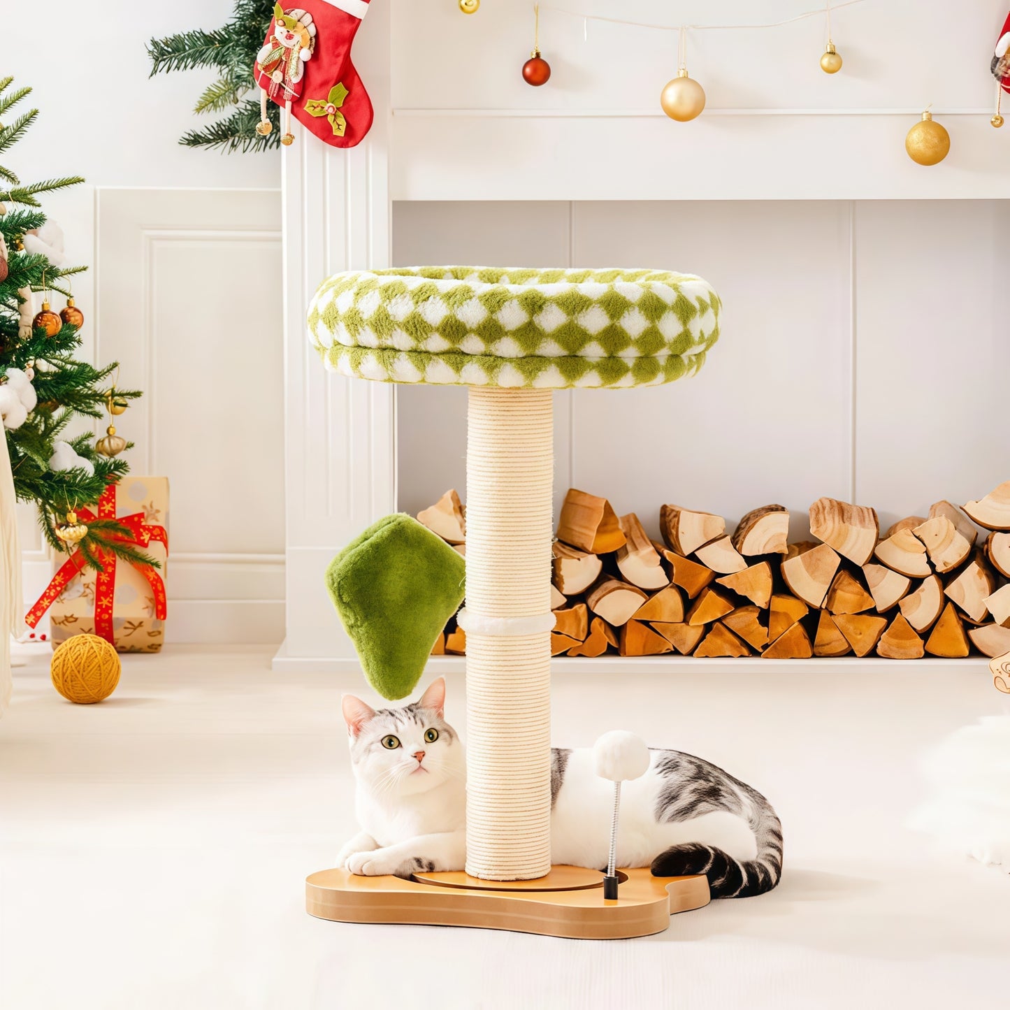 2-in-1 Cat Scratching Post & Bed