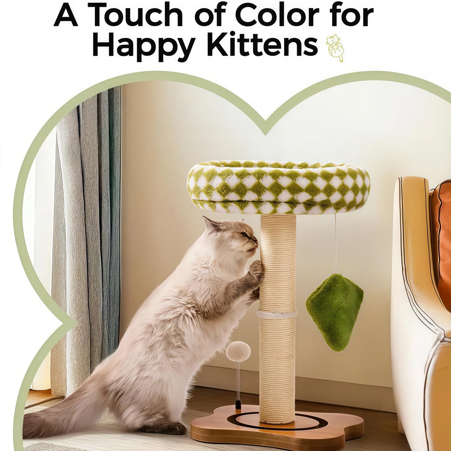 2-in-1 Cat Scratching Post & Bed