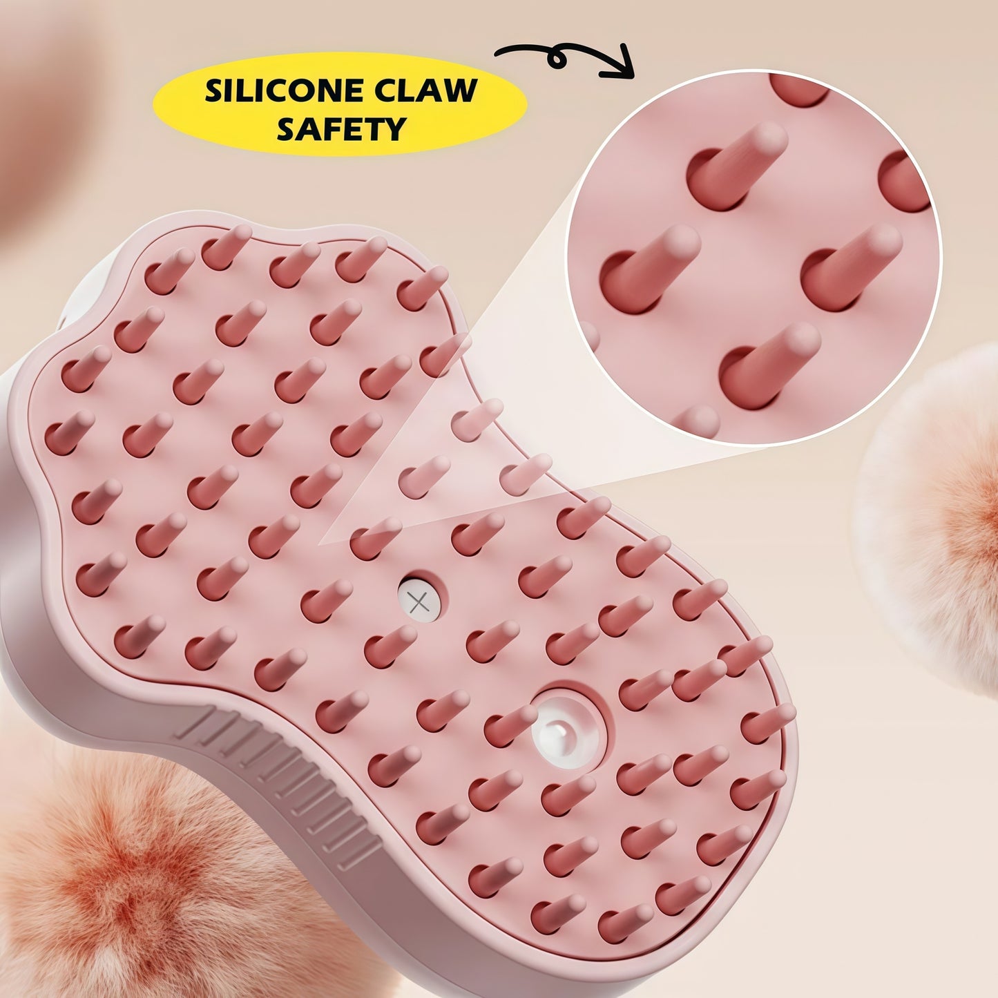 USB Rechargeable Mist Grooming Brush with UV Light