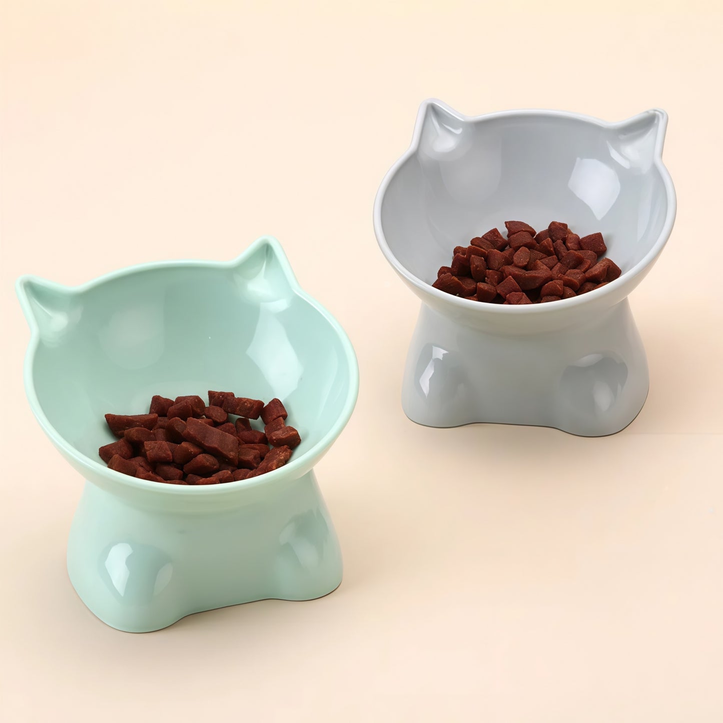 Nordic Tilted Plastic Cat Food Bowl