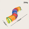 Rainbow Plush Cat Tunnel Toy