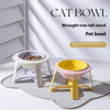 Orbit Raised Ceramic Slow-Feeder Cat Bowl with Iron Stand