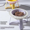 Orbit Raised Ceramic Slow-Feeder Cat Bowl with Iron Stand