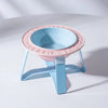 Orbit Raised Ceramic Slow-Feeder Cat Bowl with Iron Stand