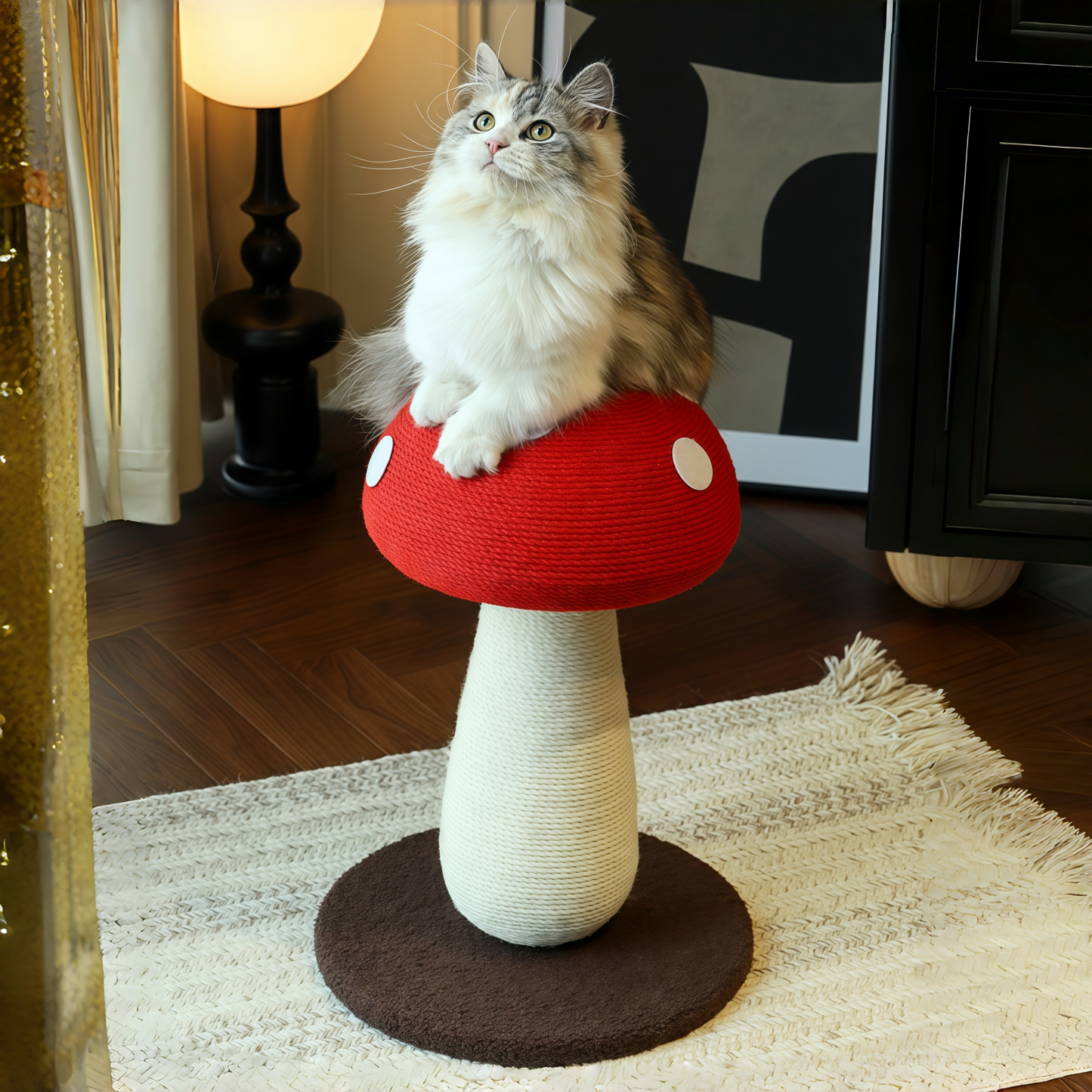 Red Mushroom Sisal Cat Scratcher
