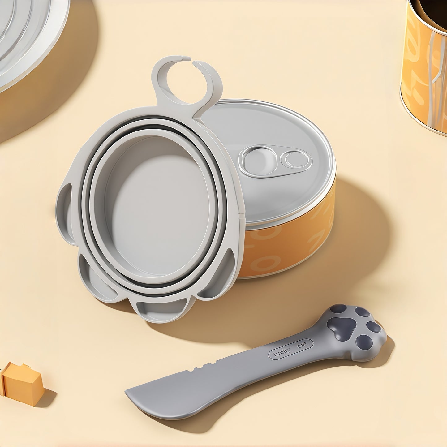 Silicone Cat Can Opener & Preservation Lid Set